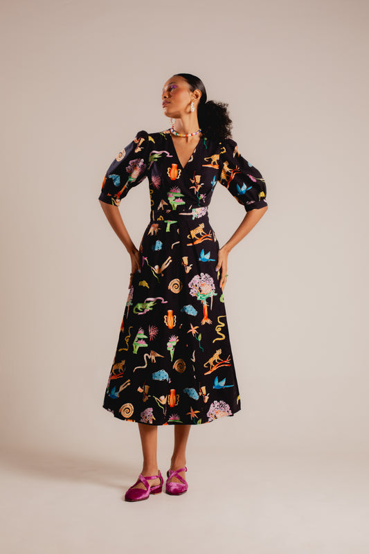 Vestido Transpasse Amazônico Preto