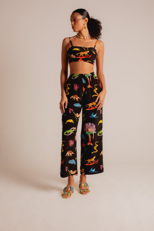 Top Demi Amazônico Preto