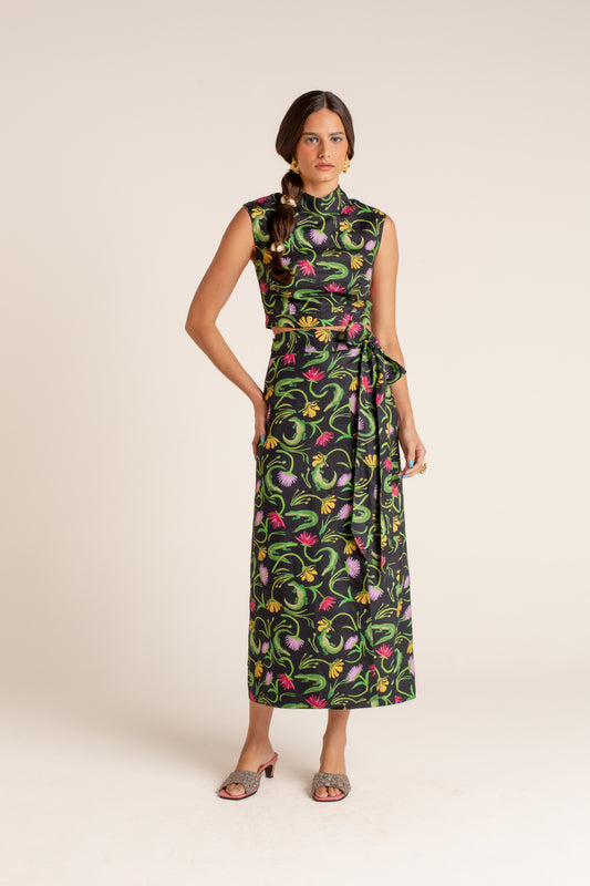 Top Gola Flora Egípcia Preto