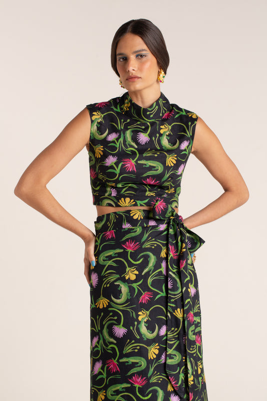 Top Gola Flora Egípcia Preto