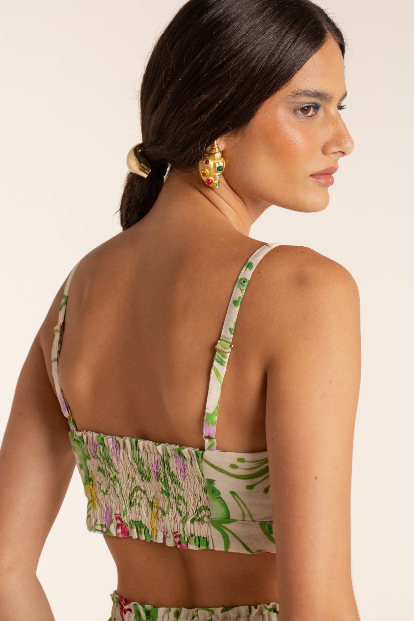 Top Demi Flora Egípcia Creme