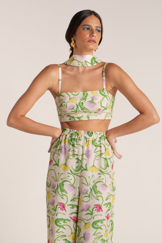 Top Demi Flora Egípcia Creme