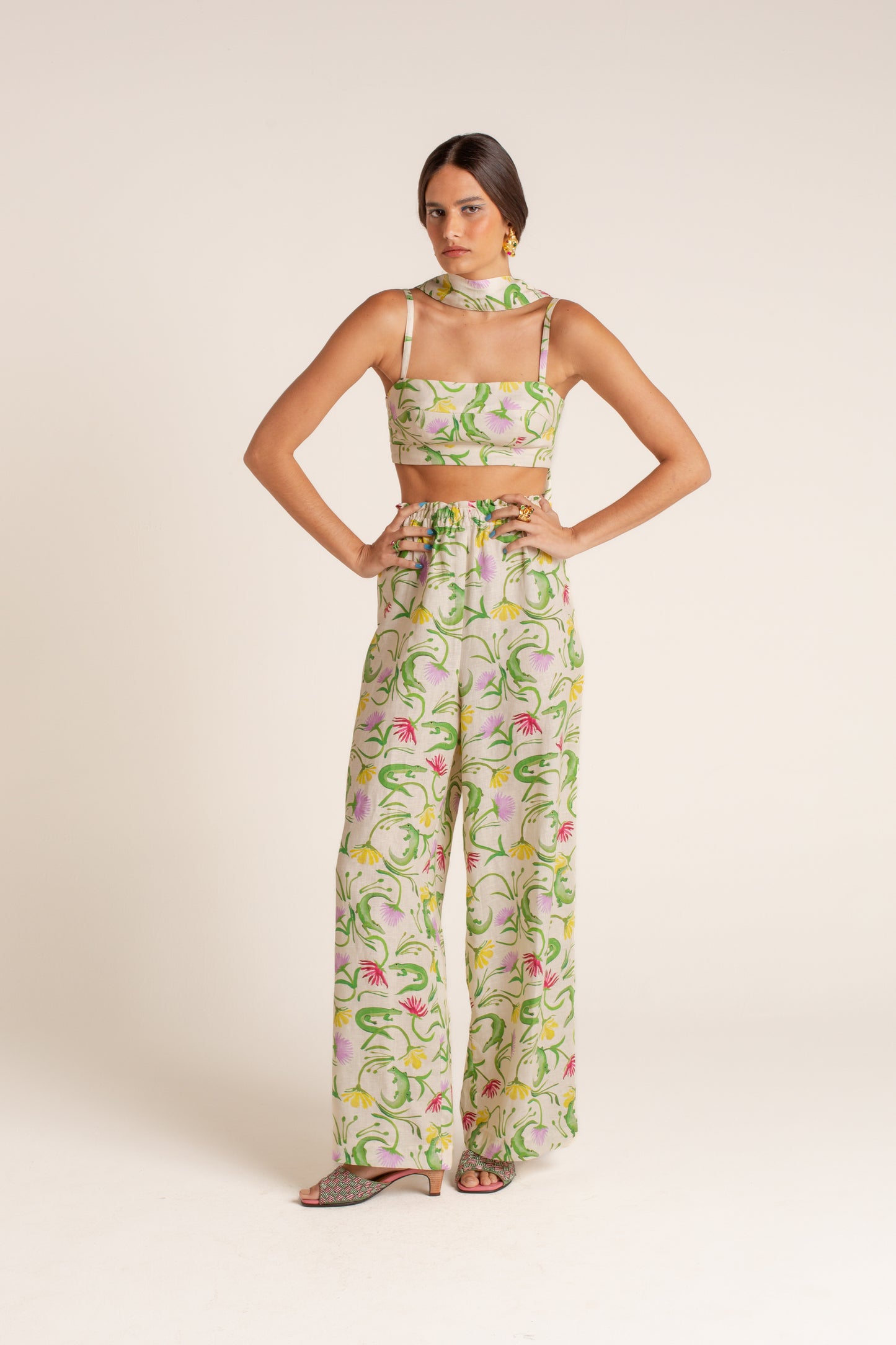 Top Demi Flora Egípcia Creme