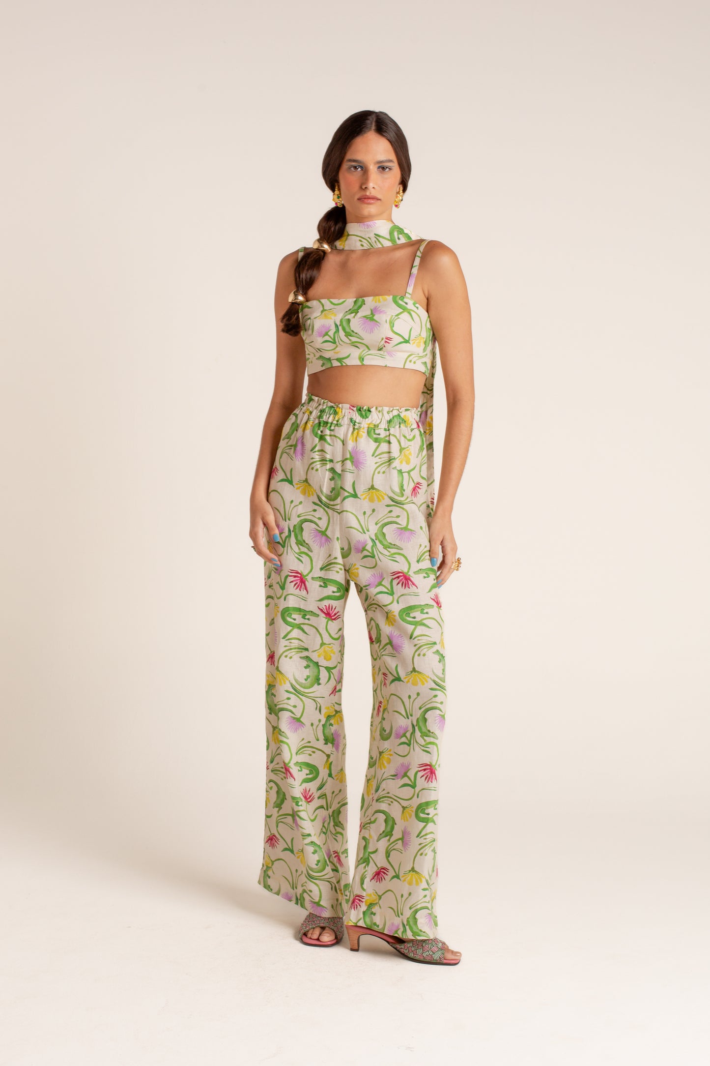 Top Demi Flora Egípcia Creme