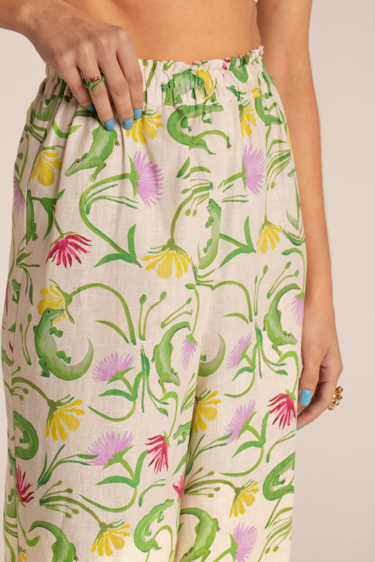 Pantalona Flora Egípcia Creme