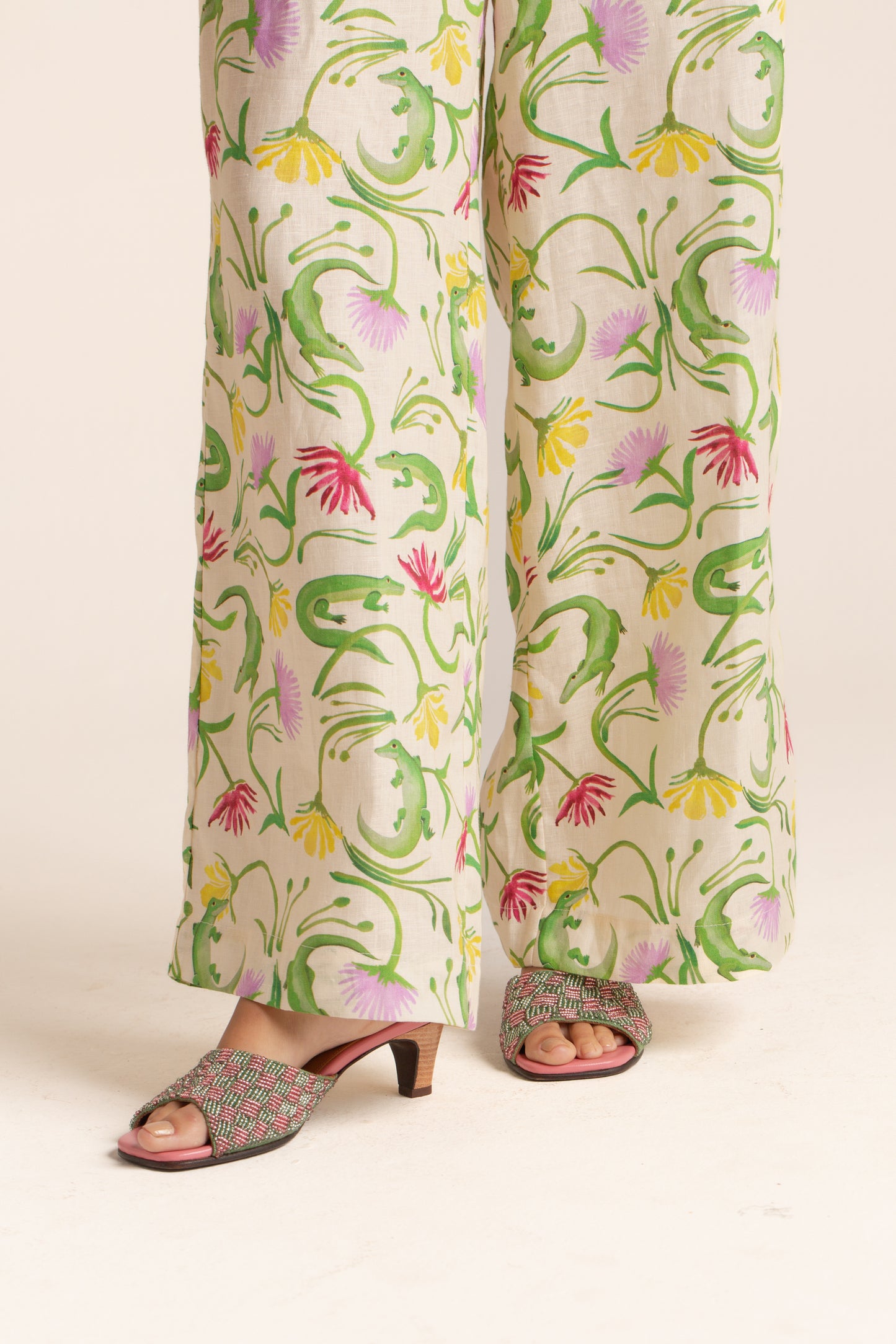 Pantalona Flora Egípcia Creme