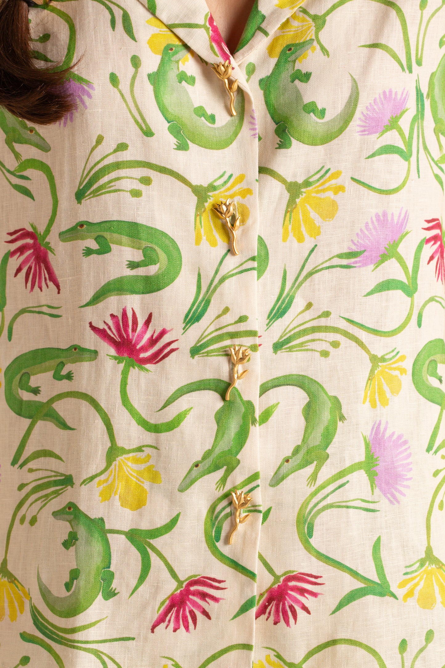 Camisa Flora Egípcia Creme