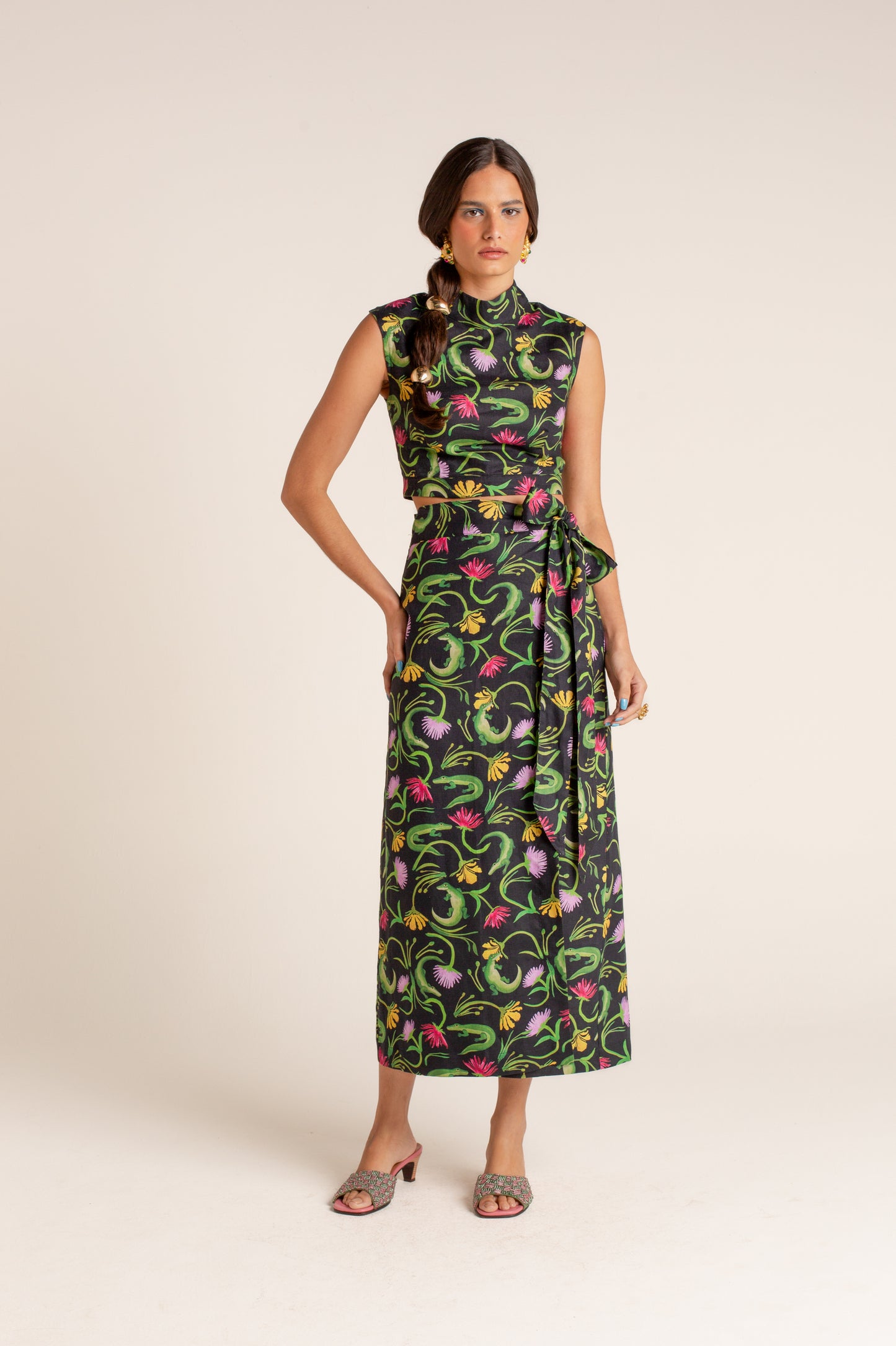 Top Gola Flora Egípcia Preto