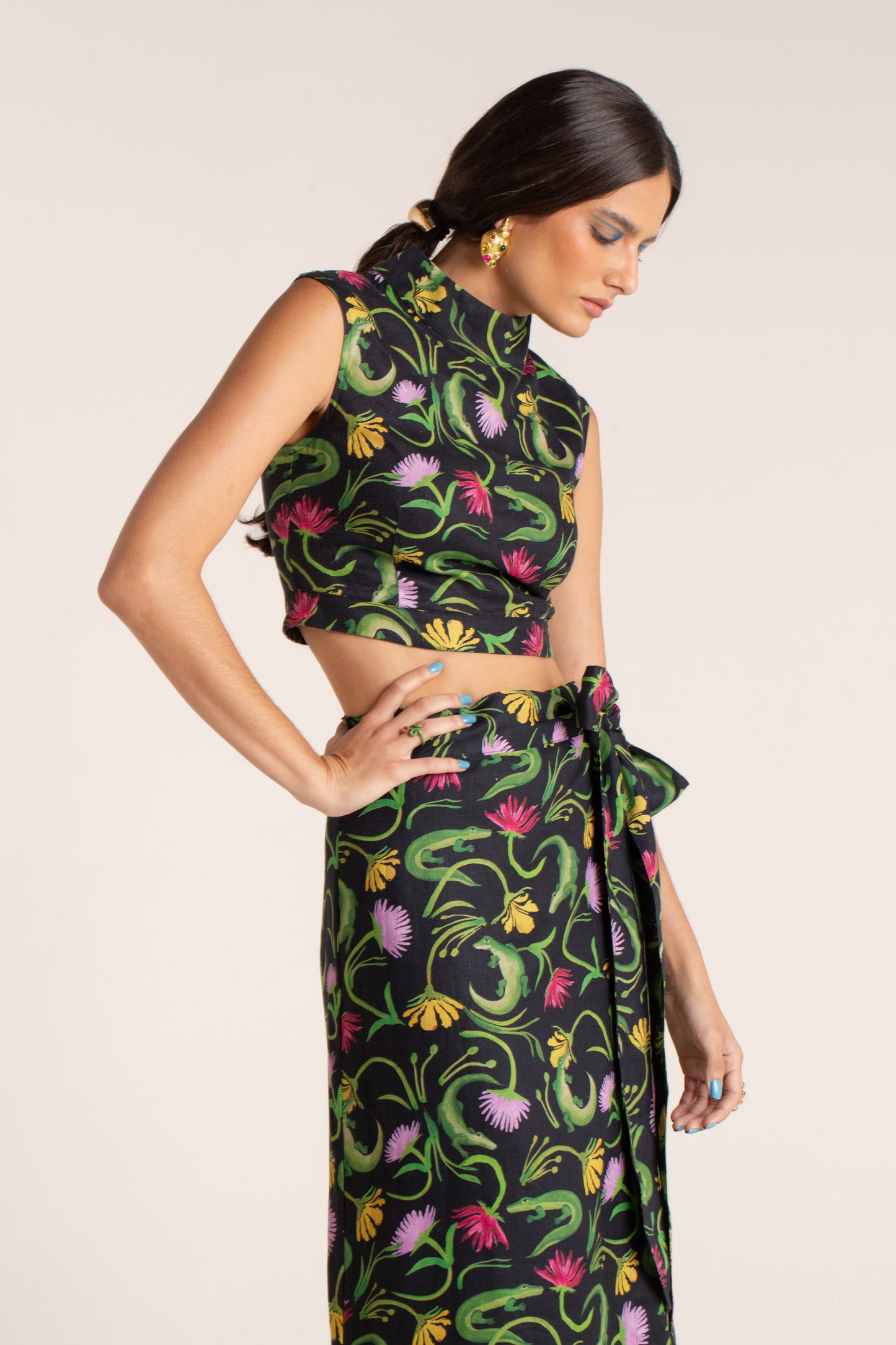 Top Gola Flora Egípcia Preto