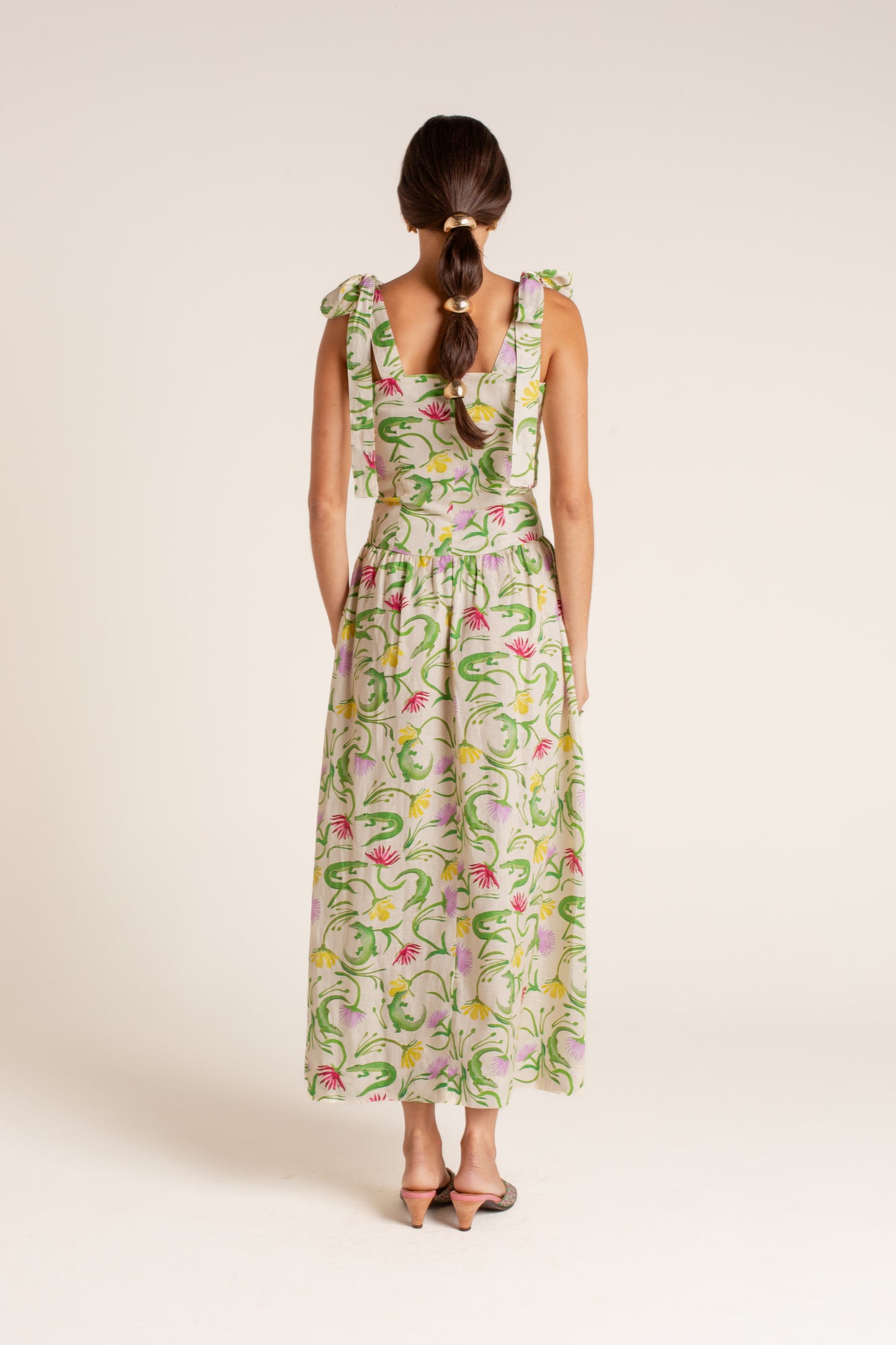Vestido Mia Flora Egípcia Creme