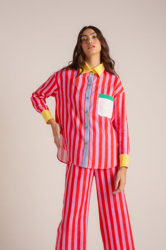 Camisa Colorblock Listras